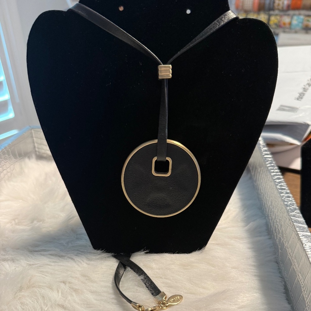 Chico's Black & White Adjustable Necklace